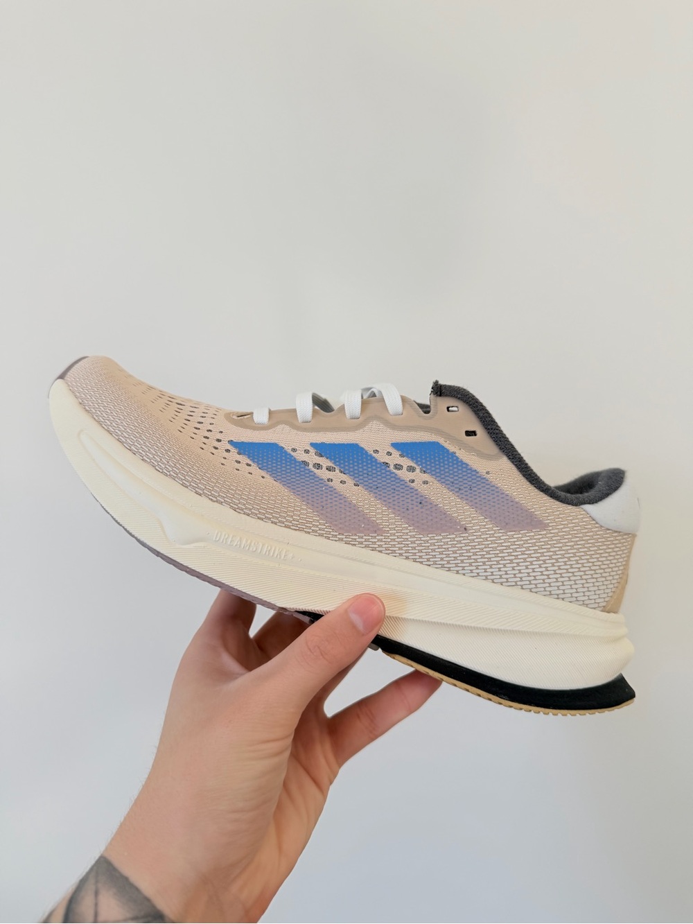 adidas Women’s supernova rise Running Sneakers with Blue Gradient Stripes